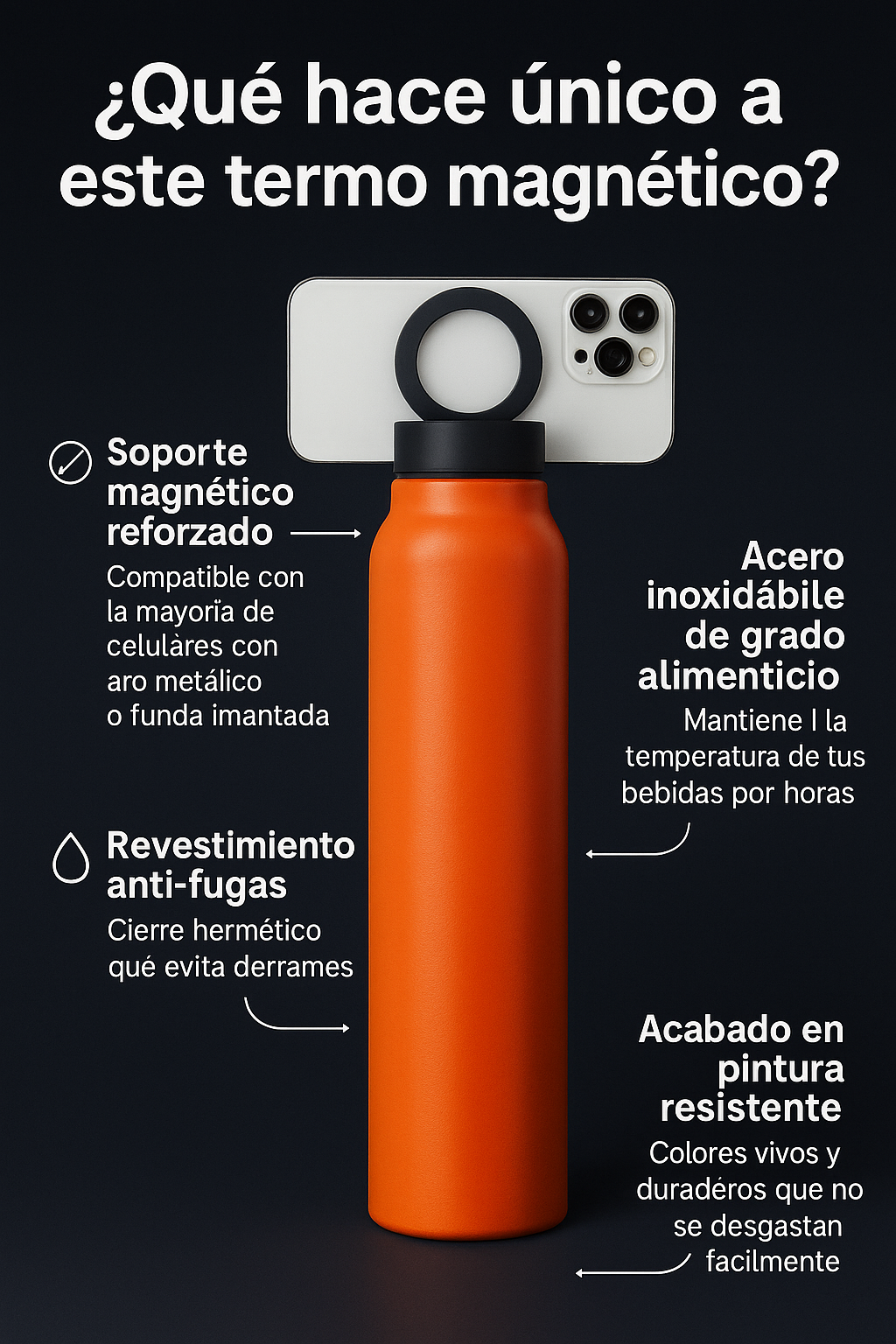 MagniCup™– Termo magnético 2 en 1 para celular