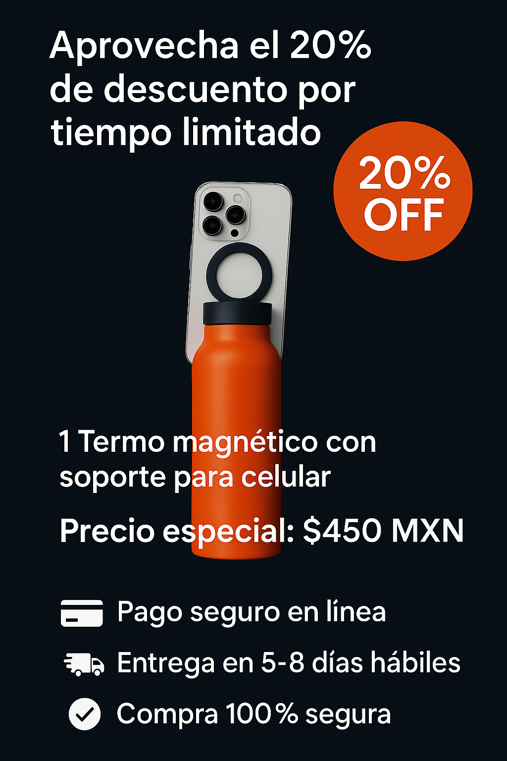 MagniCup™– Termo magnético 2 en 1 para celular